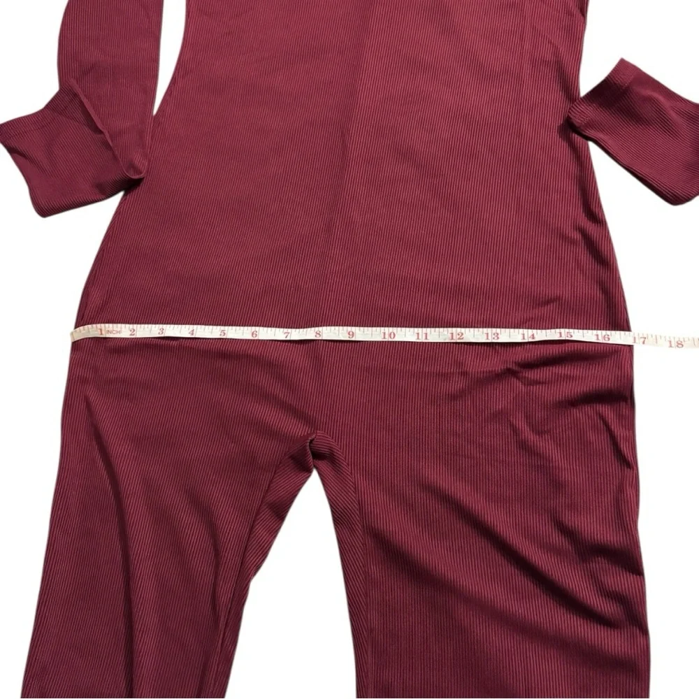 Burgundy Long Sleeve Jumpsuit. Size L. New - Picture 6 of 12